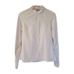 Avalanche REI Full Zip Jacket, Womens Size M, White Mandarin Collar Stretchy Fit